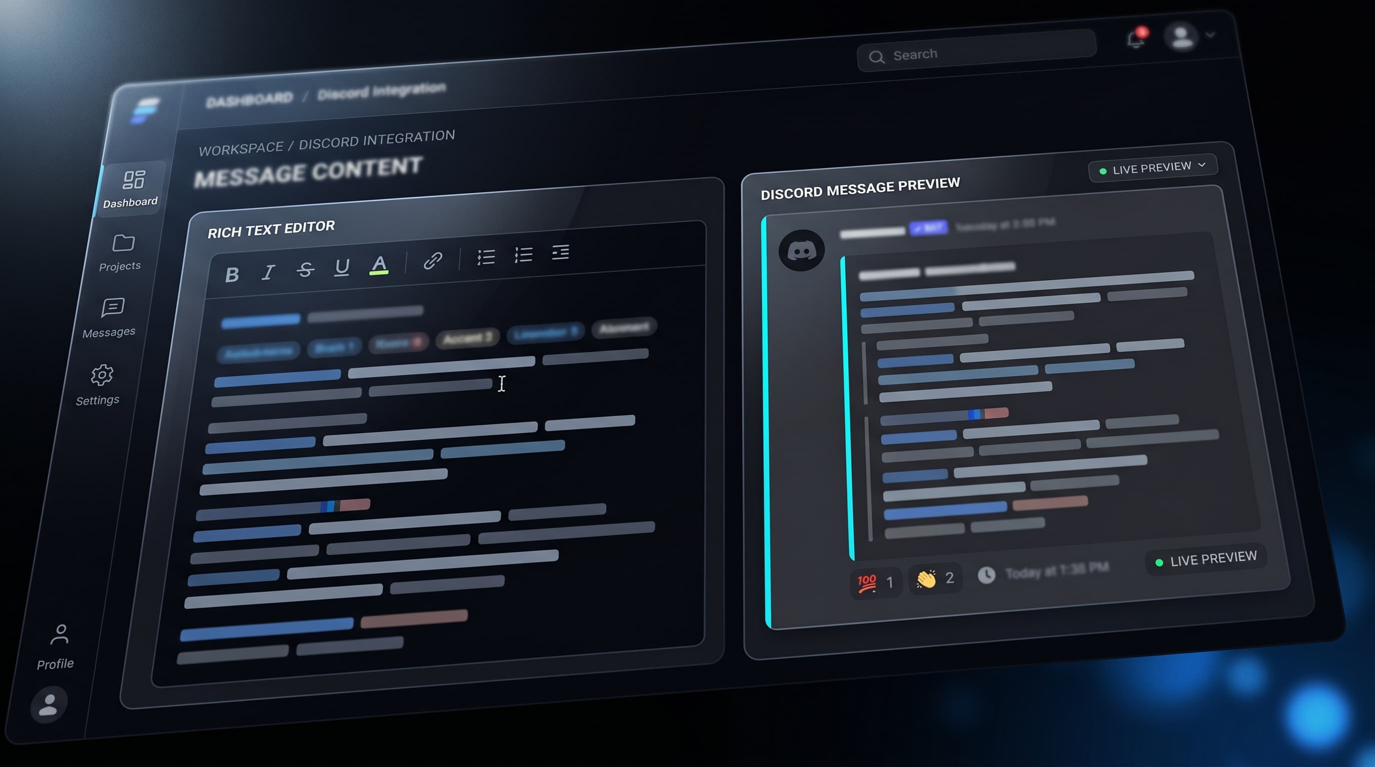 Embed Builder dashboard view