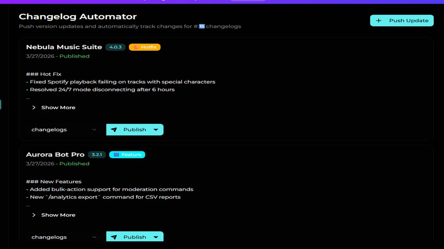 Update Engine dashboard preview